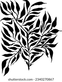 Leaf Grunge Artwork Brush Silhouette