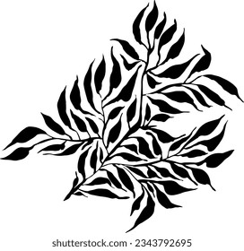 Leaf Grunge Artwork Brush Silhouette