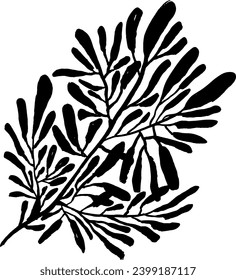 Leaf Grunge Artwork Brush Silhouette Element