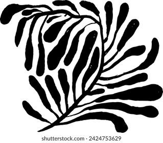 Leaf Grunge Artwork Brush Silhouette