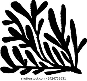 Leaf Grunge Artwork Brush Silhouette