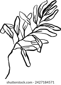 Leaf Grunge Artwork Brush Silhouette Element