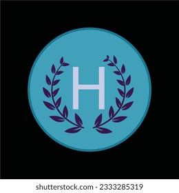 Leaf and H  letter logo design
