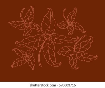 Leaf hand drawing illustration.