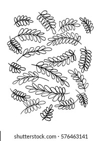 Leaf hand drawing illustration
