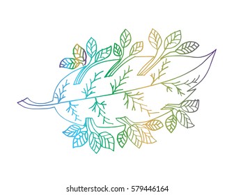Leaf hand drawing illustration. Decorative style