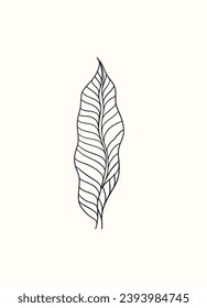 The leaf hand drawing. Organic doodle shapes matisse style, naive art, contemporary background art