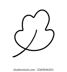 Leaf. Doodle dibujado a mano aislado en fondo blanco. Ilustración vectorial. EPS10