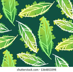 Leaf hand drawn doodle pattern background wallpaper