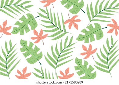 leaf hand drawn simple abstract seamless pattern background
