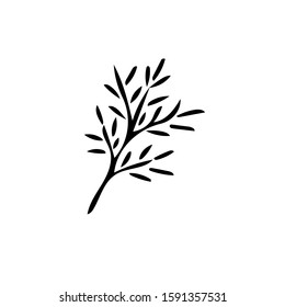 leaf in hand drawn style. Scandinavian simple doodle style. summer, autumn, nature