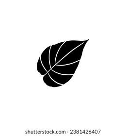 Blatt handgezeichnet Vektorgrafik auf weißem Hintergrund mit schwarzen Linien-Designelementen. exotische sommerliche botanische Illustration.