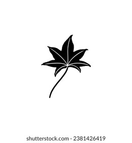 Blatt handgezeichnet Vektorgrafik auf weißem Hintergrund mit schwarzen Linien-Designelementen. exotische sommerliche botanische Illustration.