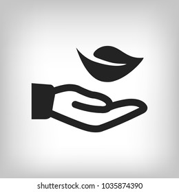 leaf in hand icon