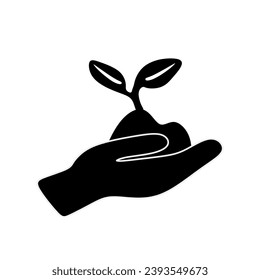 Leaf-Handsymbol speichern Symbol-Design-Element-Logo-Vorlage Vektorgrafik