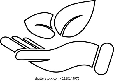 leaf in hand icon. leaf in hand sign on white background..eps
