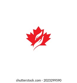 logotipo y icono de la hoja y la mano