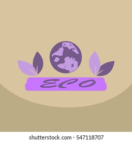 Leaf in hand logo. Organic Life symbol. Eco planet. save clean planet