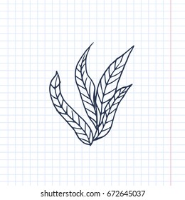 leaf Hand-drawn vector illustration. sketch on the paper