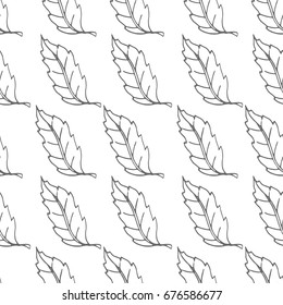 leaf hand-drawn vector seamless pattern