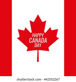 Leaf happy Canada Day card vector