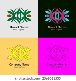 Leaf Harmony Design, Nature's Balance, Organic Fusion Motif, Elegant Green Crest Logo