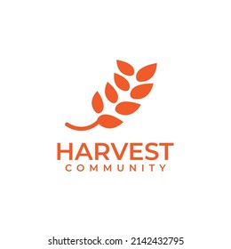 Leaf harvest agriculture icon vector logo design
