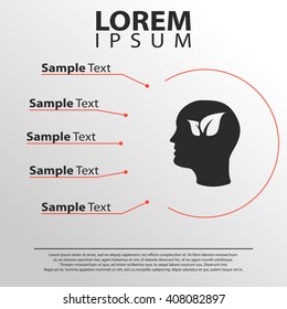 leaf and head icon. infographics template