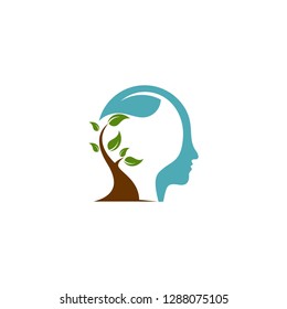 leaf head logo template