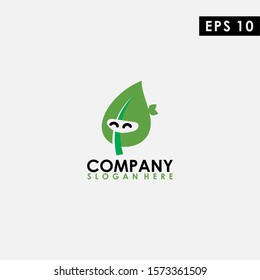 Leaf Of Head Ninja Logo Design Vector Template. Modern Design. Vector Illustration