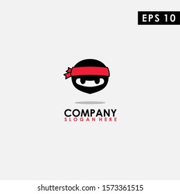 Leaf Of Head Ninja Logo Design Vector Template. Modern Design. Vector Illustration