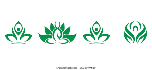Leaf and Health icon set. vector illustration