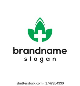 leaf health logo design vector