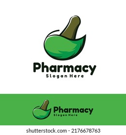 Leaf health pharmacy logo illustration