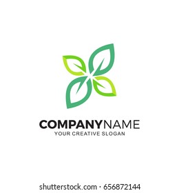 Leaf health-care logo design template.- vector logo