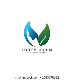 leaf healthcare logo template