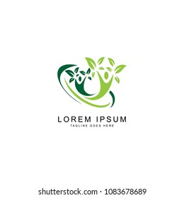 leaf healthcare logo template