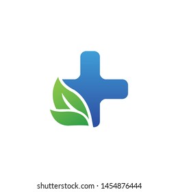 leaf and healthcare logo template