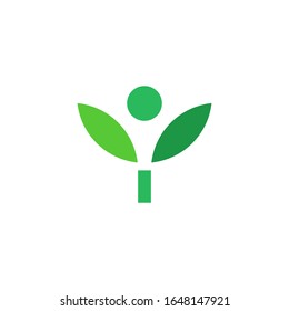 Diseño de icono vectorial de la plantilla de logotipo de asistencia sanitaria de hoja.