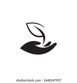Leaf healthcare logo template vector icon design.