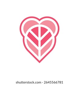 leaf heart abstract logo modern style