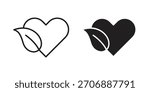 Leaf heart icon collection. modern simple icons for web