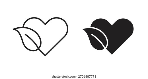 Colección de icono de corazón de hoja. iconos simples modernos para el Web
