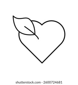 Leaf heart icon isolated. simple vector icon on white background