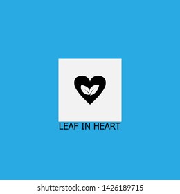 leaf in heart icon sign signifier vector