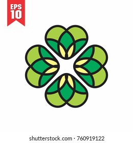 leaf heart ornament logo