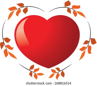 leaf with heart shape