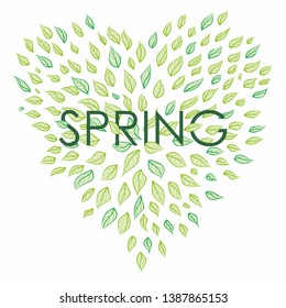 Leaf heart (spring colors) / love