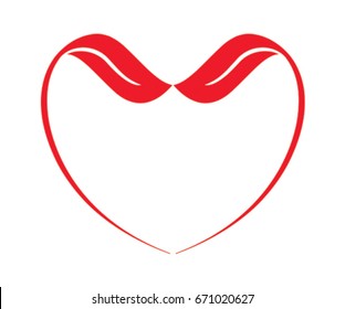 Leaf Heart Vector Illustration. 