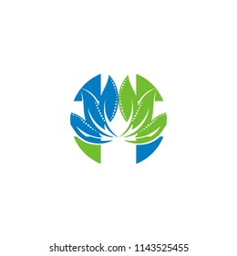 leaf heathcare logo template